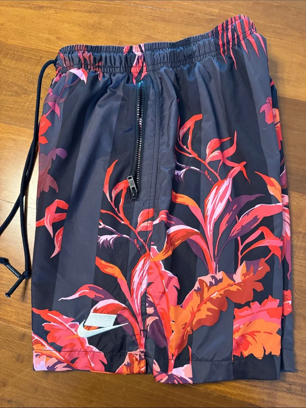 Nike Men’s Navy Swim Trunks with Red, Pink and Orange Floral Print